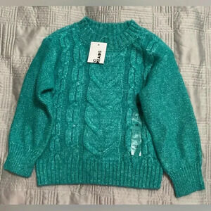 Epic Threads Little Girl Blueish (Ocean Pine) Cable Knit Soft Sweater. Size 3T
